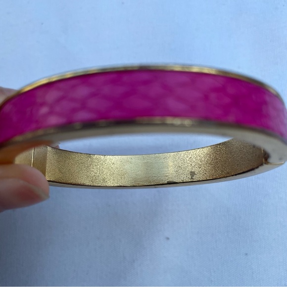 J. Crew Textured Pink Hinged Bangle - Picture 5 of 8